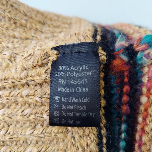 L.I.B New York Hat Beanie Mustard Yellow Womens Cable Knit Warm Faux Fur Pom New - Picture 7 of 9